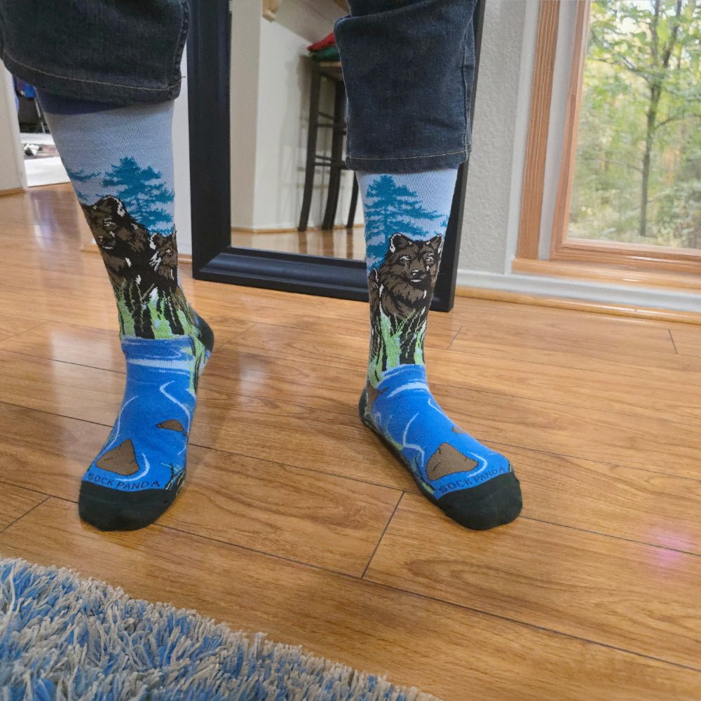 Forest Wolves Socks from the Sock Panda (Adult Large), ForestWolfLg