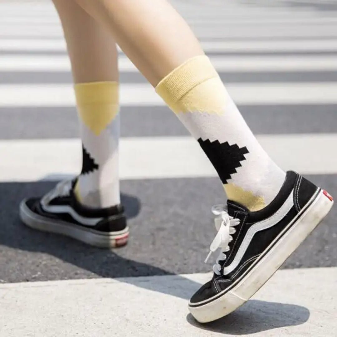 Geometric Staircase Pattern Socks from the Sock Panda (Adult Medium - Women's Shoe Sizes 5 - 10)