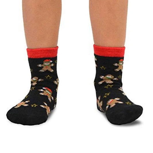 Gingerbread Man Pattern Socks for Kids (Ages 1 - 2 & 3 - 5, 5 - 7)
