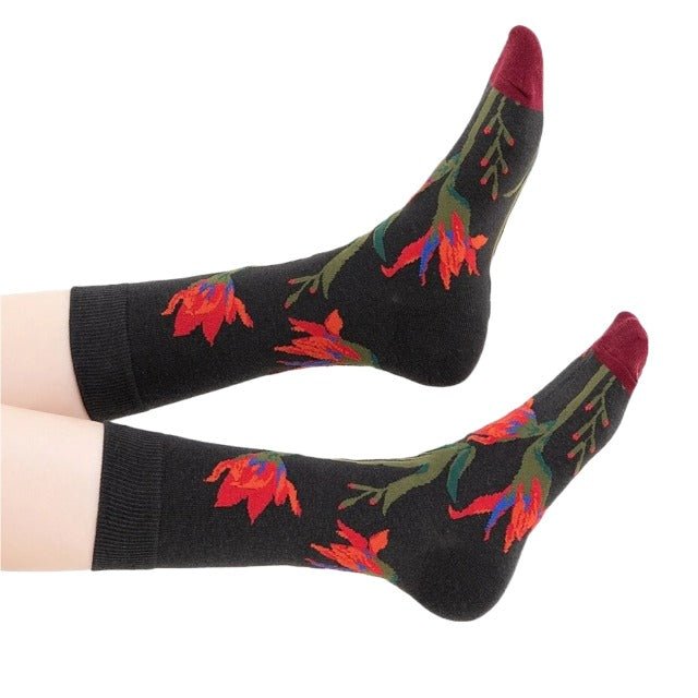 Gladiolus Flower Print Crew Socks from the Sock Panda (Adult Medium - Women's Shoe Sizes 5-10), GladiolusMd