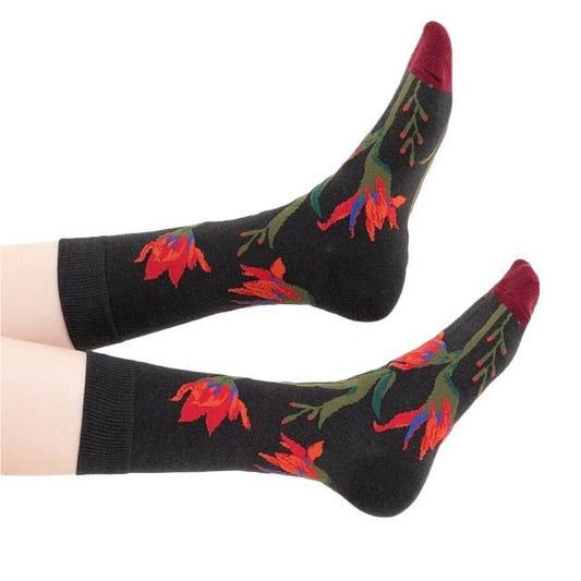 Gladiolus Flower Print Crew Socks from the Sock Panda (Adult Medium - Women's Shoe Sizes 5 - 10)