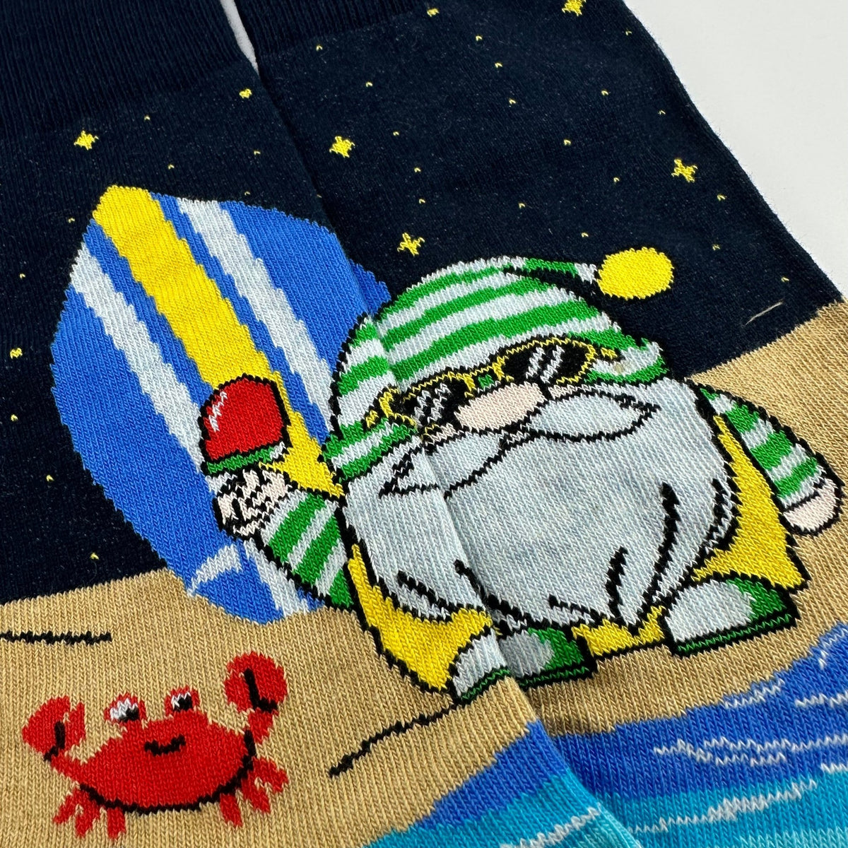 Gnome Surfer Socks from the Sock Panda (Adult Small - Shoe Sizes 2-5), GnomeSurferSm