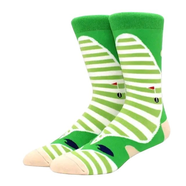 Golf Course Socks from the Sock Panda (Adult Large - Men's Shoe Sizes 8-12), GolfCourseLg