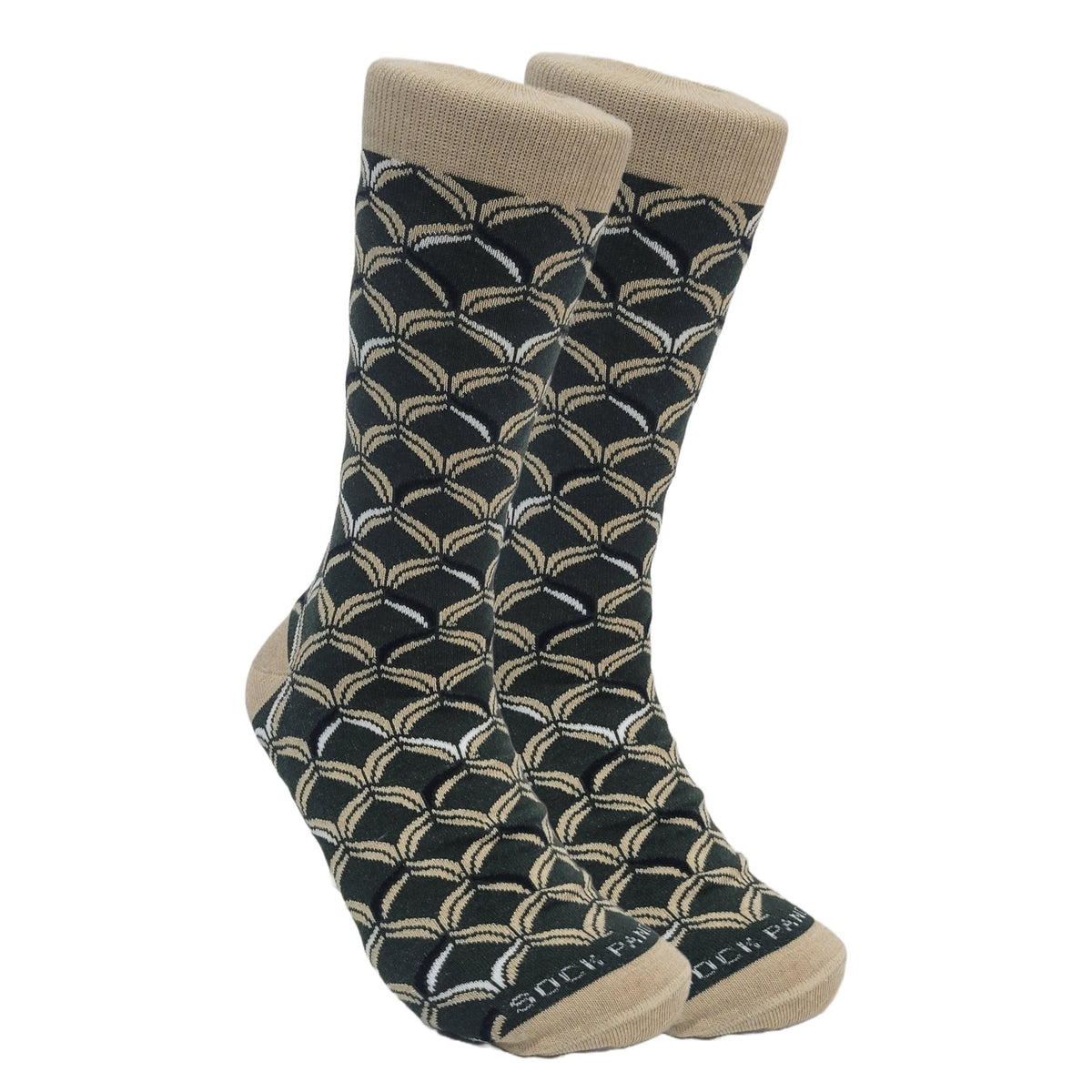 Green Dragon Scale Patterned Socks from the Sock Panda, DragonScaleLg
