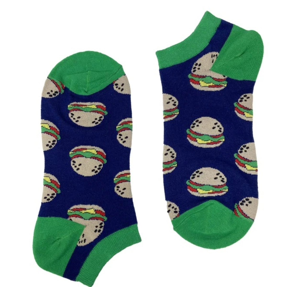 Hamburger Patterned Socks (Adult Medium - Women's Shoe Sizes 5-10), HamburgAnkMd