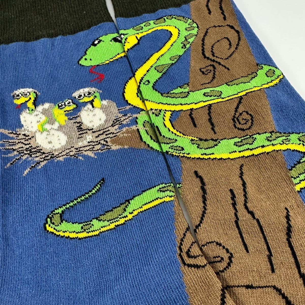 Happy Tree Snake with Babies Socks from the Sock Panda, TreeSnakeLg