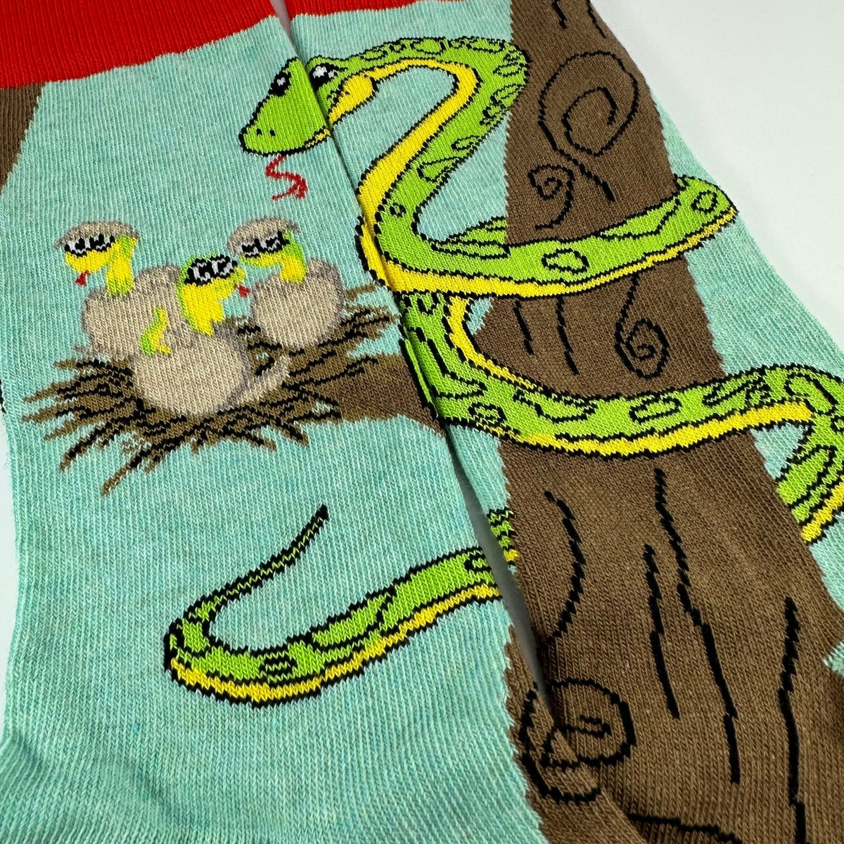 Happy Tree Snake with Babies Socks from the Sock Panda, TreeSnakeLg