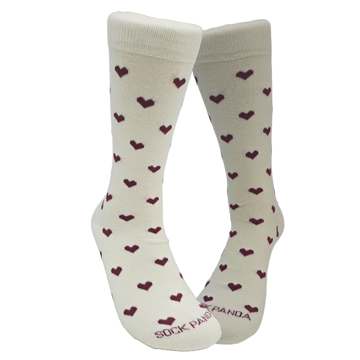 Heart Patterned Socks from the Sock Panda (Adult Large - Men's Shoe Sizes 8-12), ManRedHeartPattLg