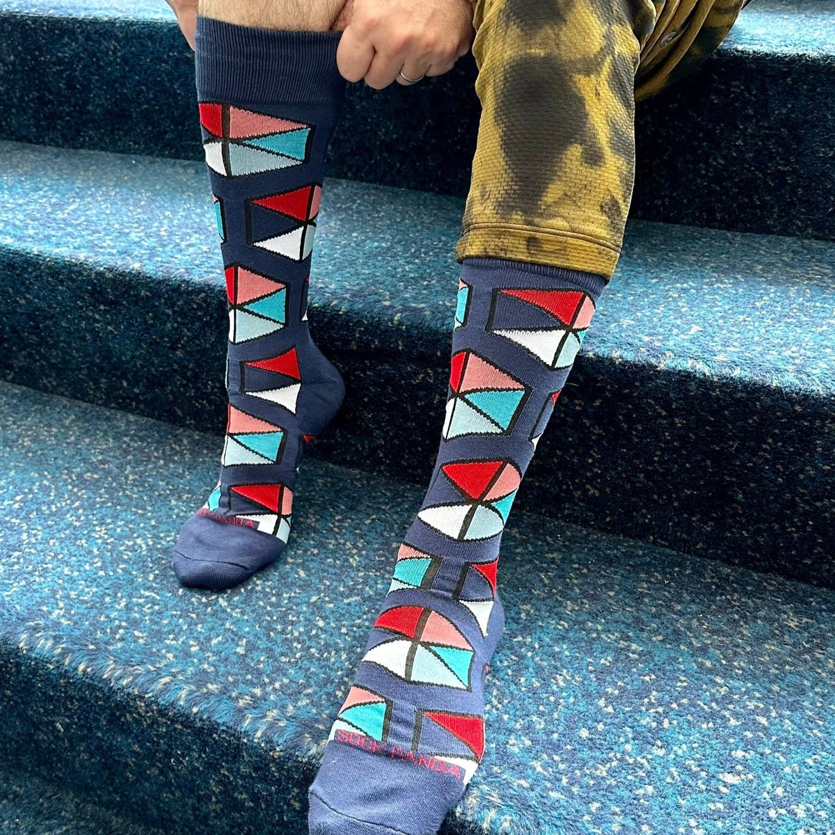 Hexagon Flag Banner Patterned Socks from the Sock Panda, HexFlagLg