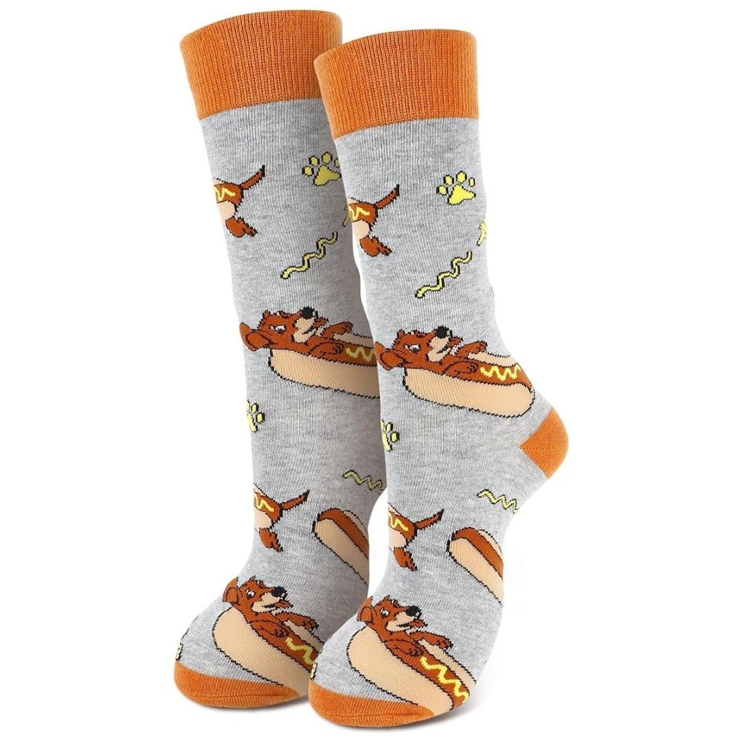 Hot Dog Socks from the Sock Panda (Adult Large), HotDogSocksLg