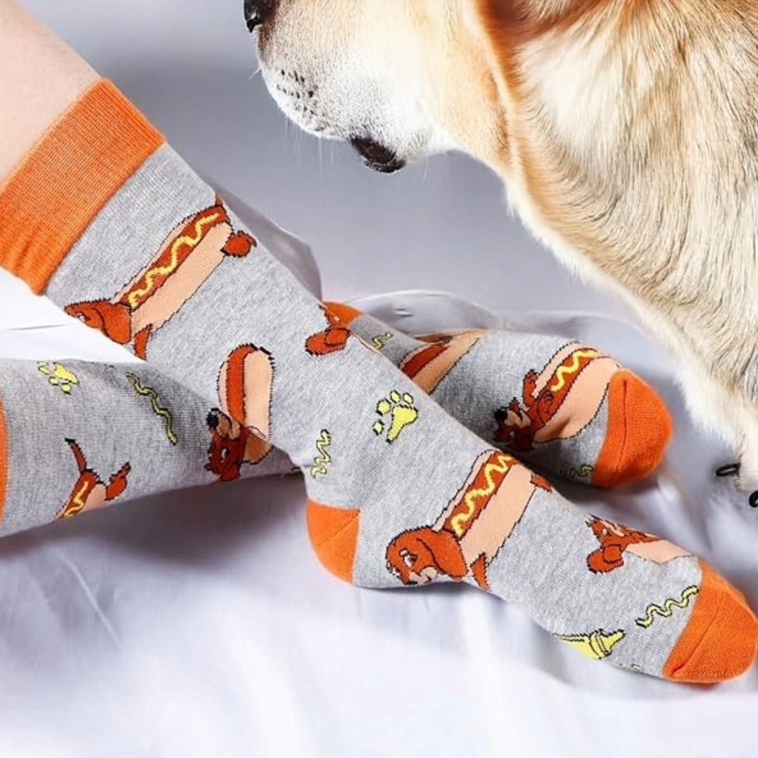 Hot Dog Socks from the Sock Panda (Adult Large), HotDogSocksLg