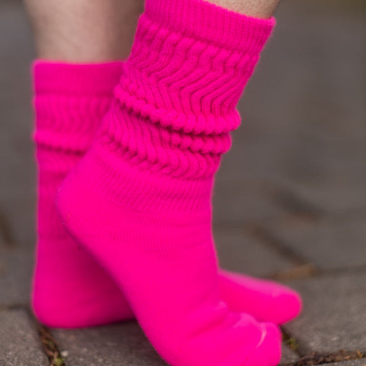 Hot Pink Slouch Socks (Adult Medium - Women's Shoe Sizes 5-10), HotPinkSlouch