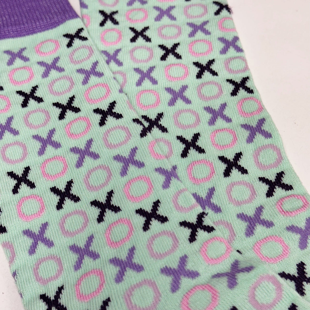 Hugs and Kisses (xoxo) Love Patterned Office Socks, XO Pattern Md