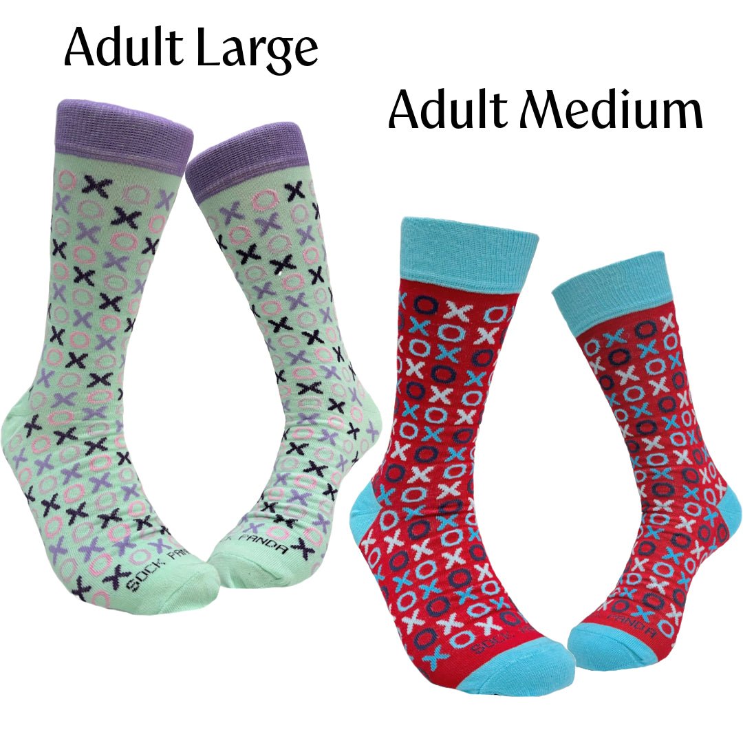 Hugs and Kisses (xoxo) Love Patterned Office Socks, XO Pattern Both