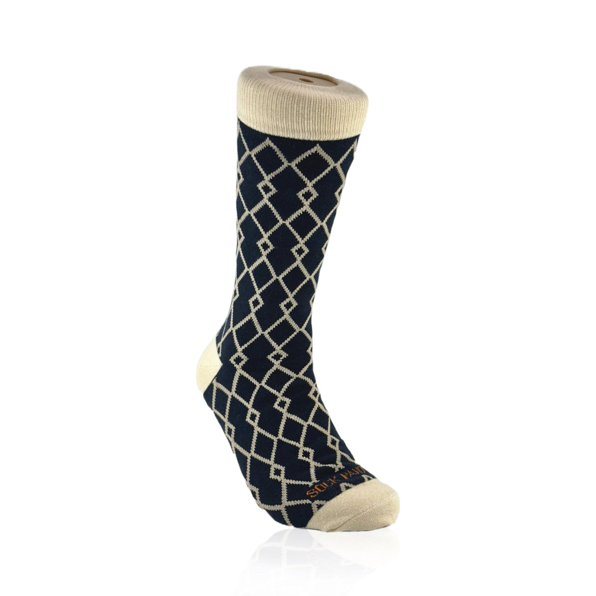 Interlocking Diamond Pattern Socks from the Sock Panda (Adult Large - Men's Shoe Sizes 8-12), DiamondBlueLg