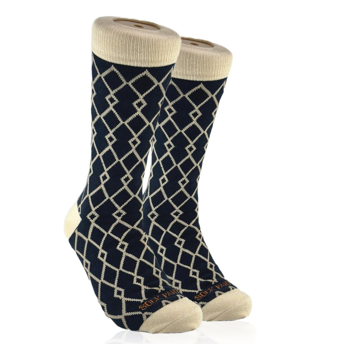 Interlocking Diamond Pattern Socks from the Sock Panda (Adult Large - Men's Shoe Sizes 8-12), DiamondBlueLg