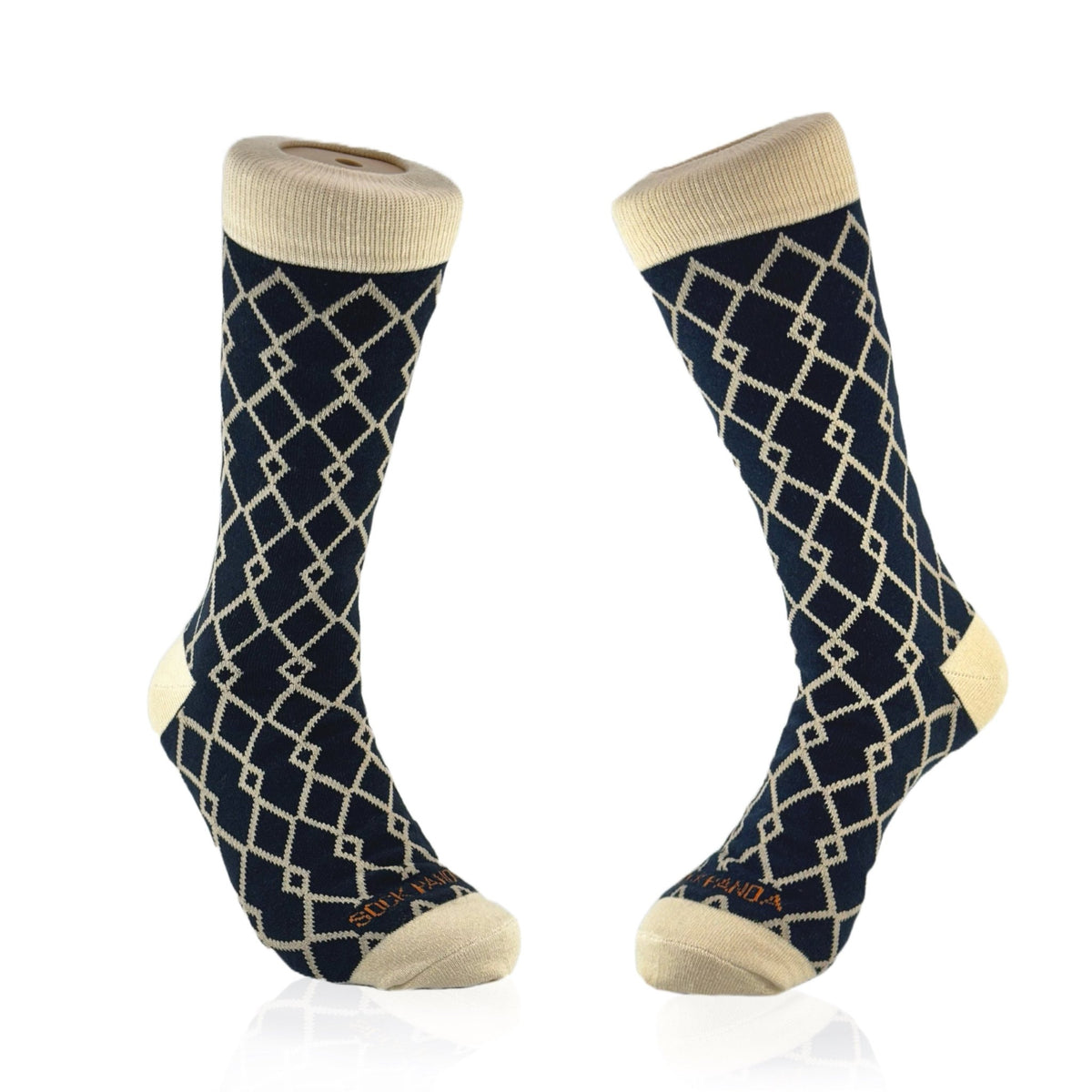 Interlocking Diamond Pattern Socks from the Sock Panda (Adult Large - Men's Shoe Sizes 8-12), DiamondBlueLg