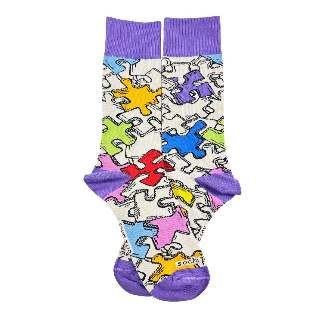 Jigsaw Puzzle Pattern Socks from the Sock Panda, JigsawPuzzSm