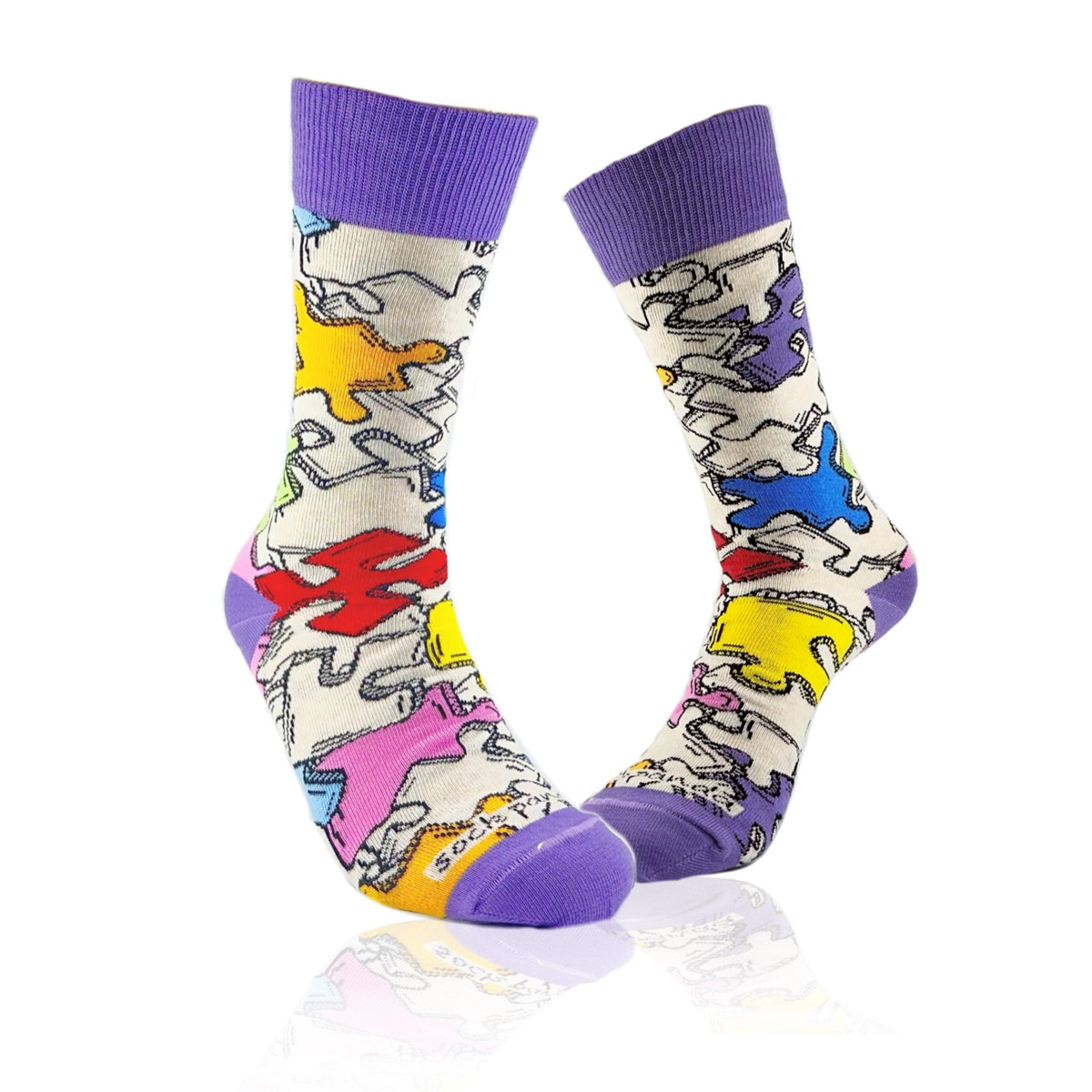 Jigsaw Puzzle Pattern Socks from the Sock Panda, JigsawPuzzMd