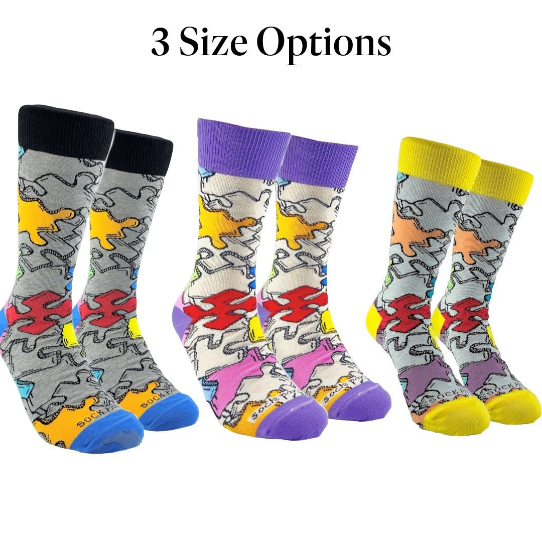 Jigsaw Puzzle Pattern Socks from the Sock Panda, JigsawPuzzLg