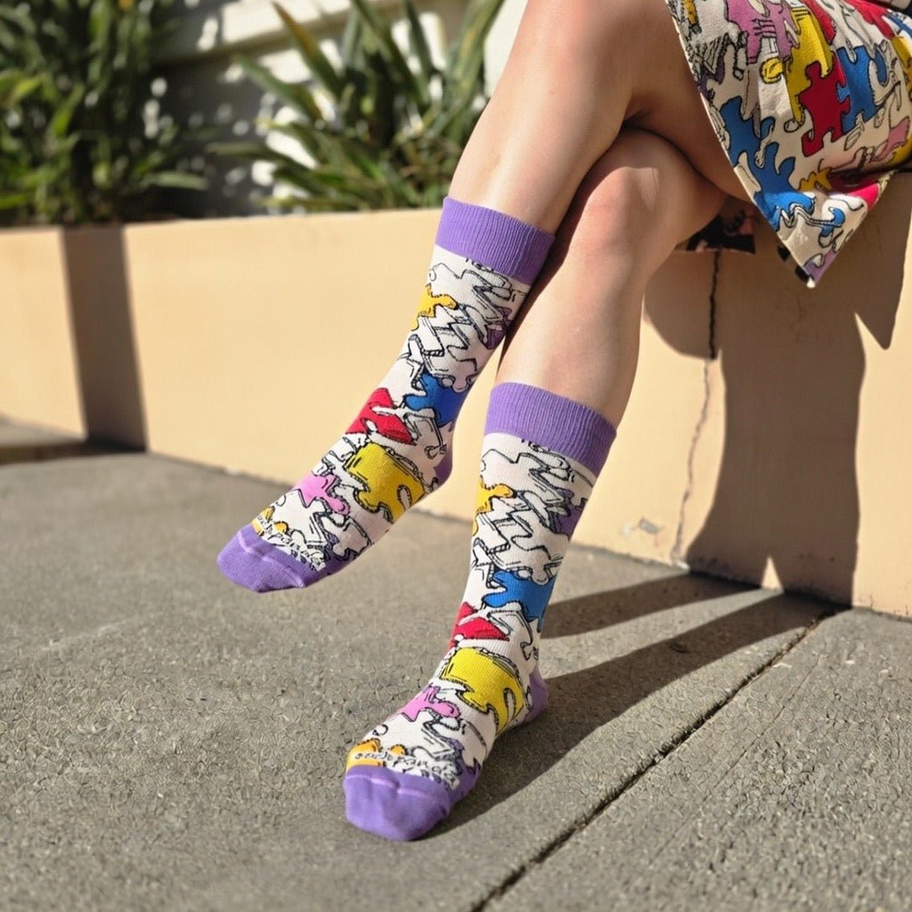 Jigsaw Puzzle Pattern Socks from the Sock Panda, JigsawPuzzLg