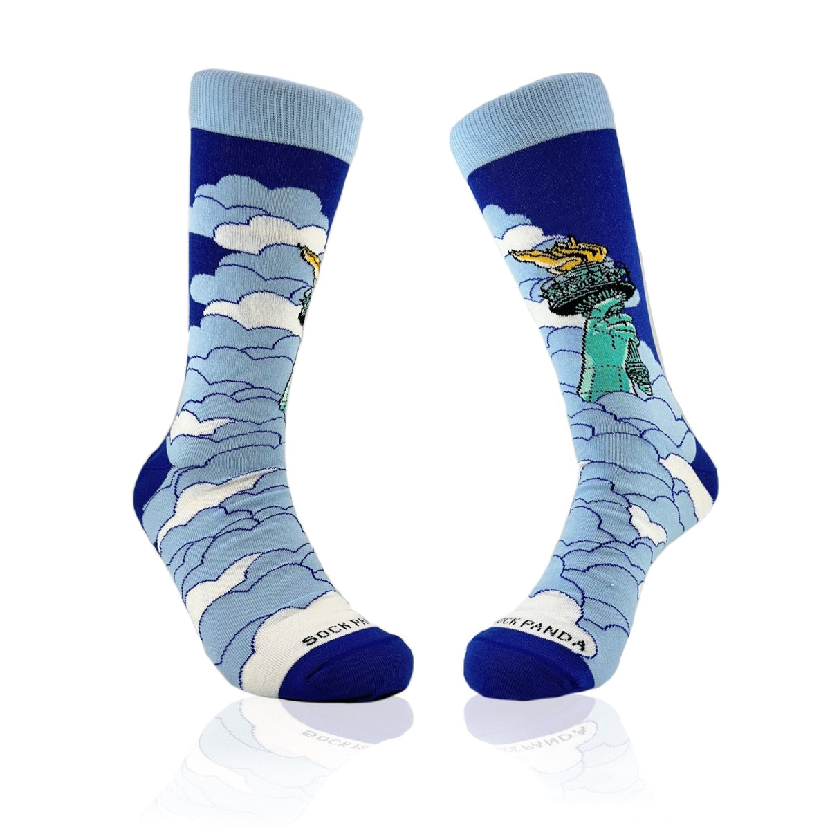 Lady Liberty Rises Above the Clouds Socks from the Sock Panda, LadyLibertyLg