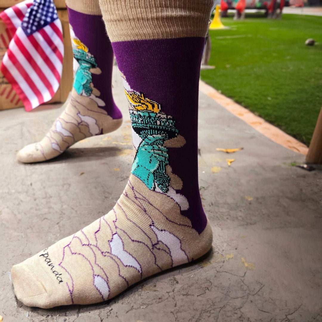 Lady Liberty Rises Above the Clouds Socks from the Sock Panda, LadyLibertyLg