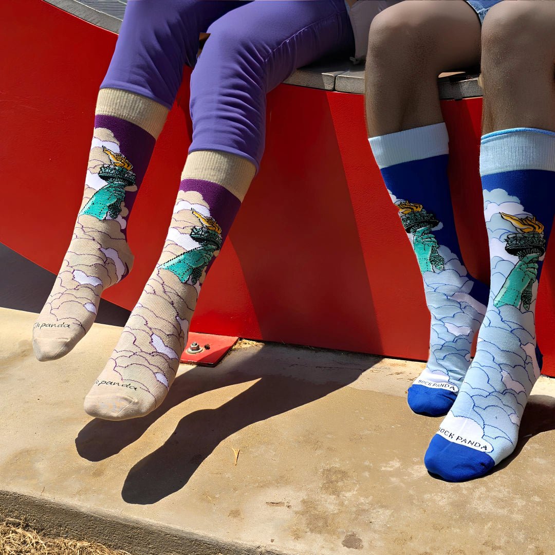 Lady Liberty Rises Above the Clouds Socks from the Sock Panda, LadyLibertyLg