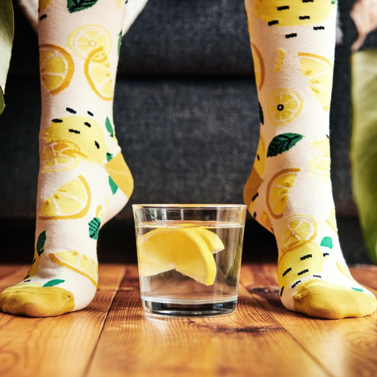 Lemon Patterned Socks from the Sock Panda (Adult Large - Men's Shoe Sizes 8-12), Lemon-Man