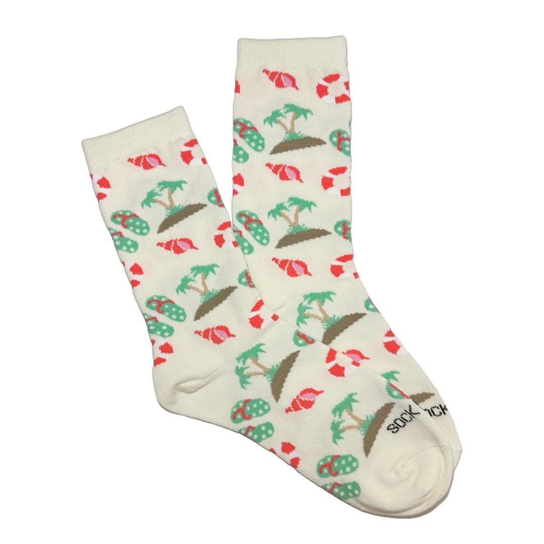 Life is a Beach Pattern Socks from the Sock Panda (Adult Medium), BeachLifeMd