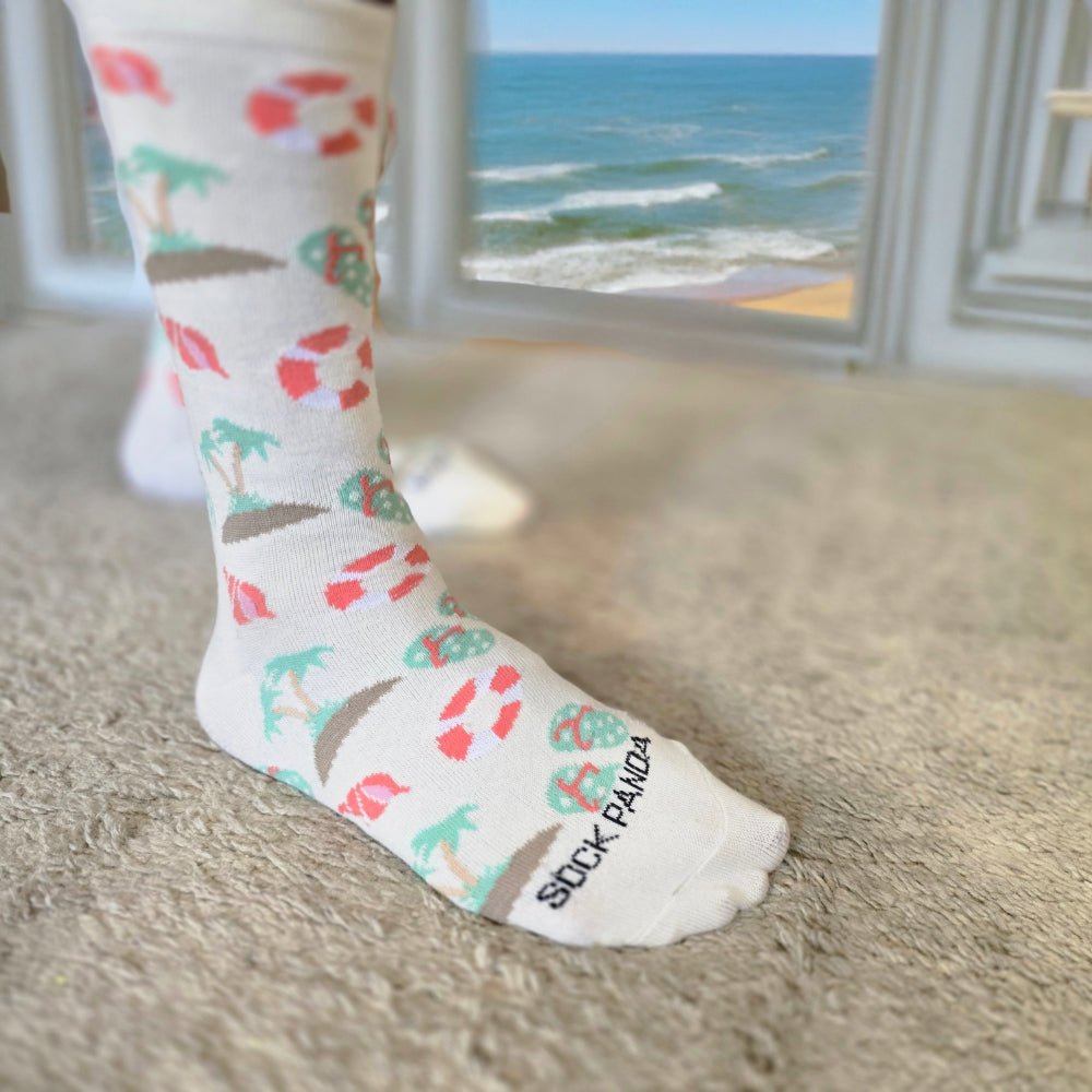 Life is a Beach Pattern Socks from the Sock Panda (Adult Medium), BeachLifeMd
