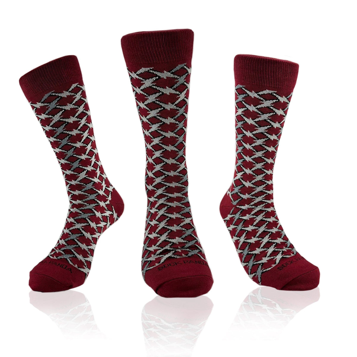 Lightning Diamond Pattern Socks from the Sock Panda (Adult Large), BarbWireLg