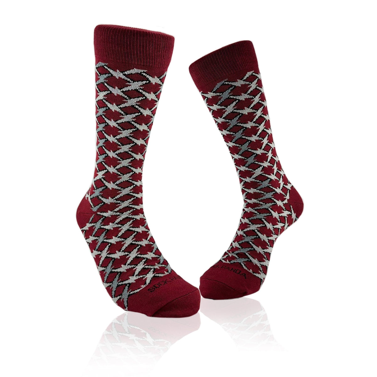 Lightning Diamond Pattern Socks from the Sock Panda (Adult Large), BarbWireLg