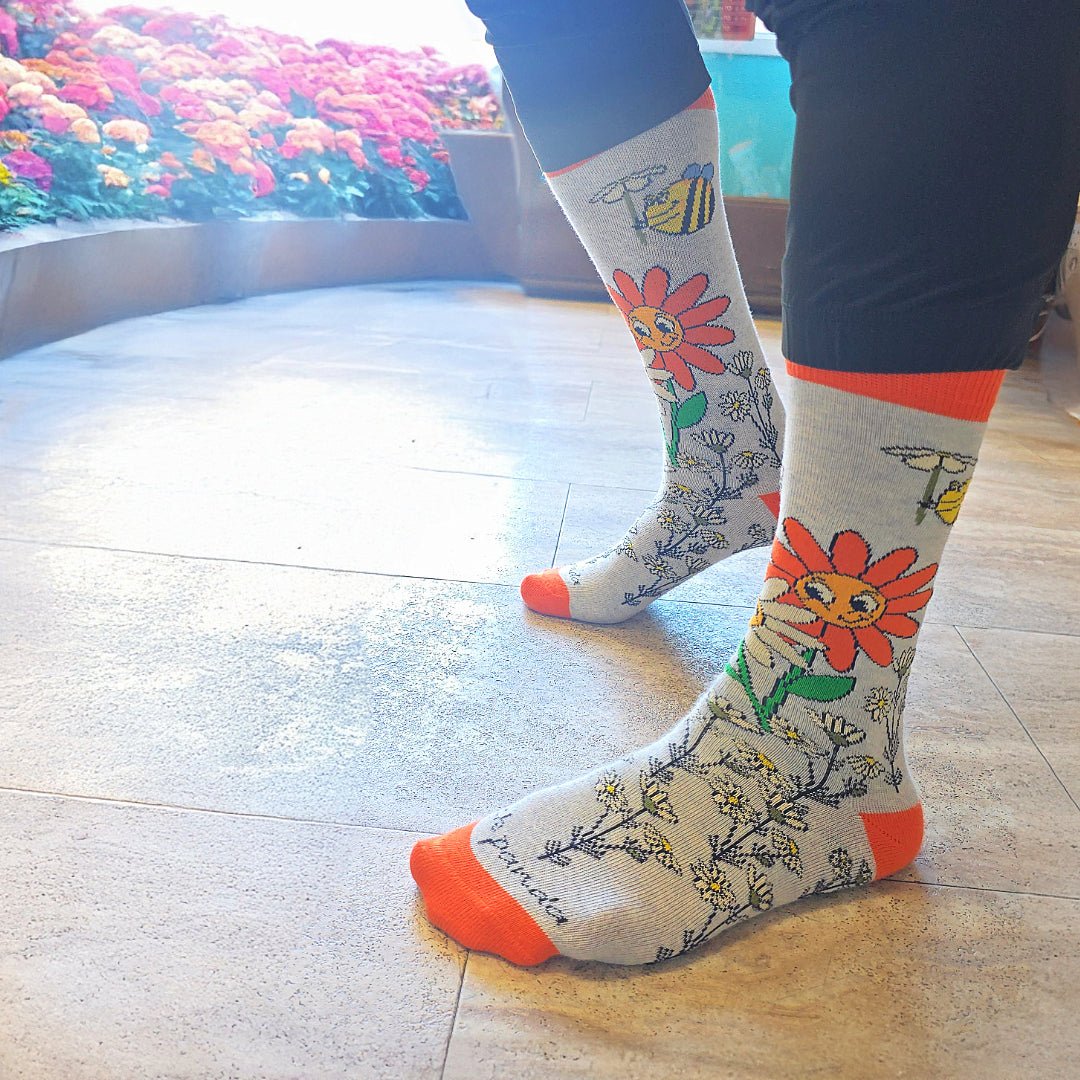 Love Flower Socks from the Sock Panda (Adult Medium), LoveFlowersMd