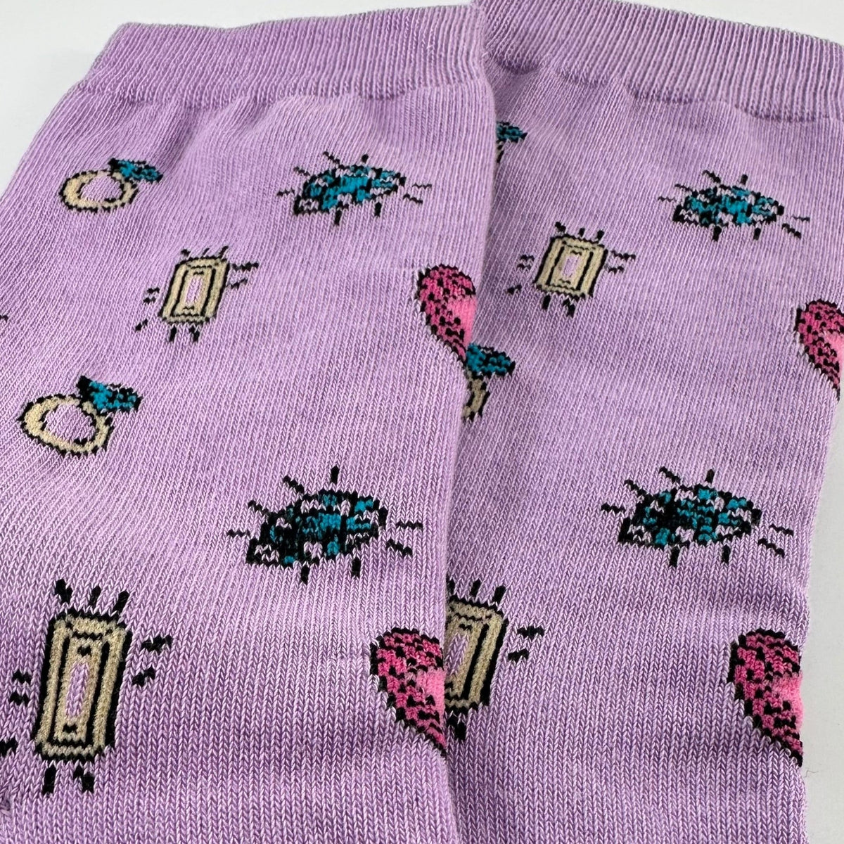 Love Heart and Jewels Socks from the Sock Panda (Adult Medium - Women's Shoe Sizes 5-10), LoveJewelsMd