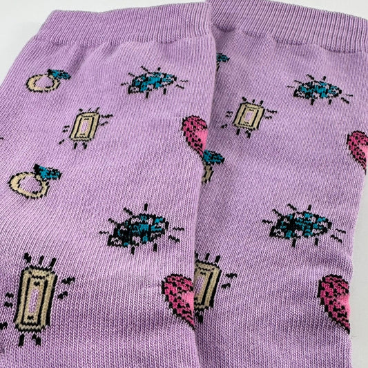 Love Heart and Jewels Socks from the Sock Panda (Adult Medium - Women's Shoe Sizes 5 - 10)