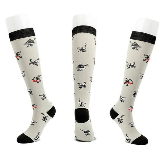 Lucky Rabbit Pattern Knee High - (Compression Socks)