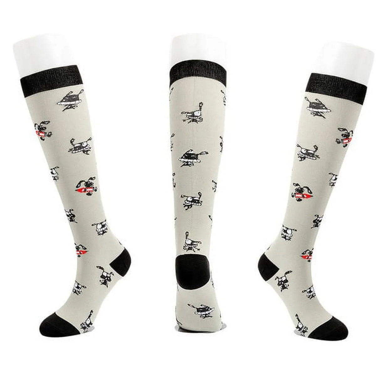 Lucky Rabbit Pattern Knee High - (Compression Socks), LuckyRabbitMd