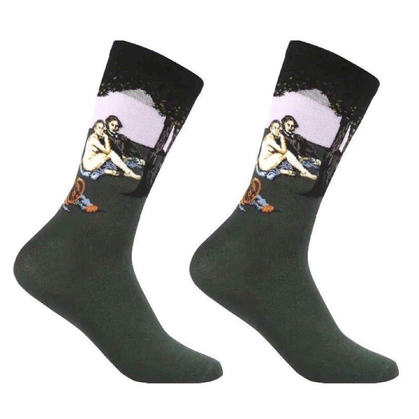 Luncheon On the Grass Manet Famous Art Socks, LunchArtLg