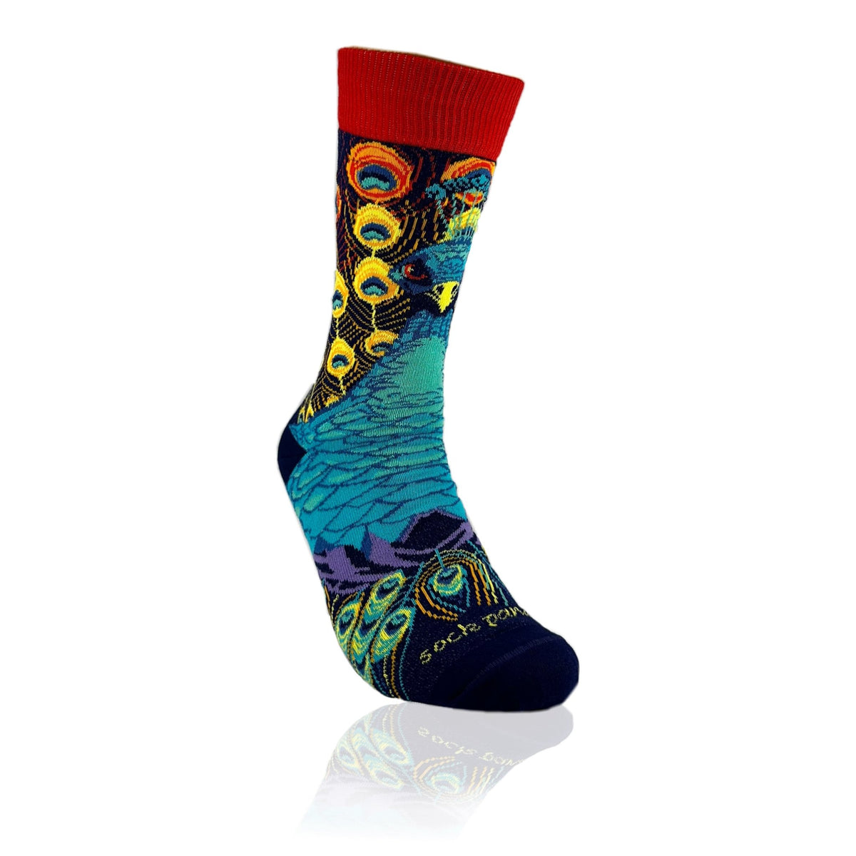 Magnificent Peacock Socks from the Sock Panda (Adult Medium - Women's Shoe Sizes 5-10), PeacockColorMd