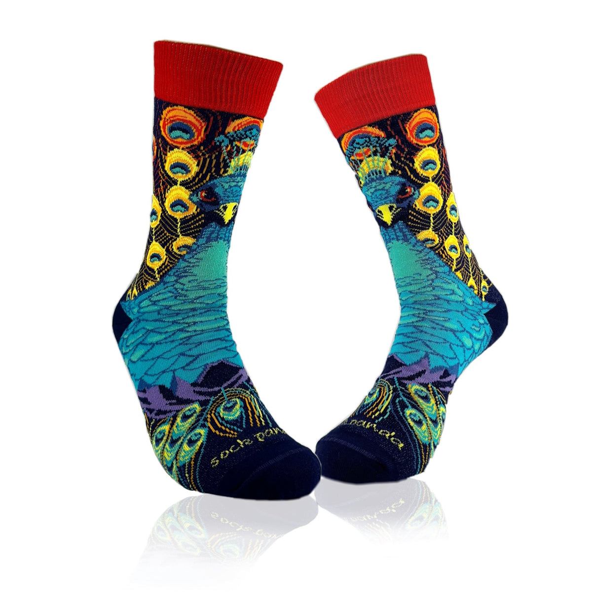Magnificent Peacock Socks from the Sock Panda (Adult Medium - Women's Shoe Sizes 5-10), PeacockColorMd