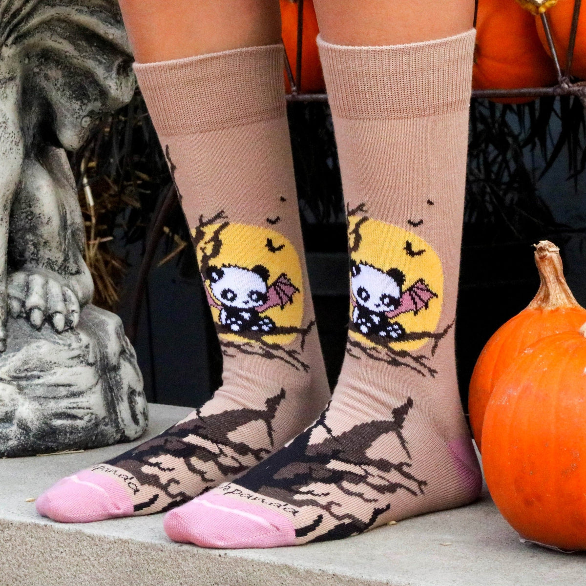 Majestic Bat Panda Sitting in a Tree Socks from the Sock Panda, Bat Panda