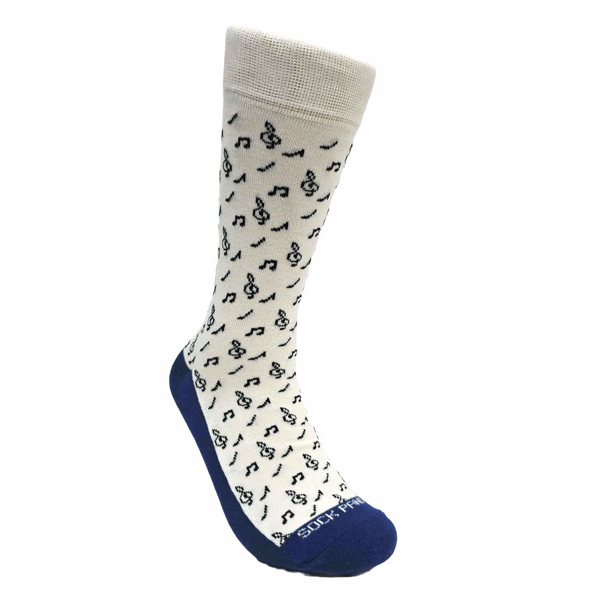 Melodic and Sophisticated Music Note Pattern Socks (Adult Large), Music Note Lg