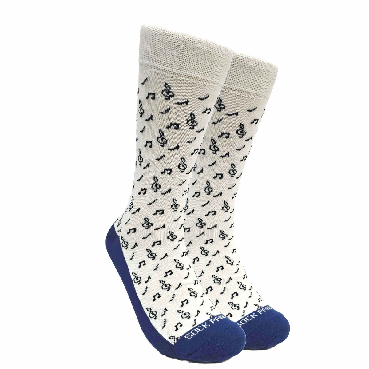 Melodic and Sophisticated Music Note Pattern Socks (Adult Large), Music Note Lg