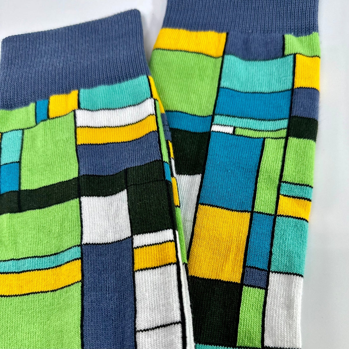Mondrian Style Block Art Socks from the Sock Panda (Adult Large - Men's Shoe Sizes 8-12), GrMondrianLg
