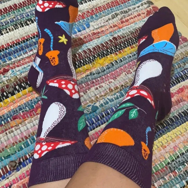 Mushroom Pattern Socks from the Sock Panda (Adult Medium - Women's Shoe Sizes 5-10), MushroomMd