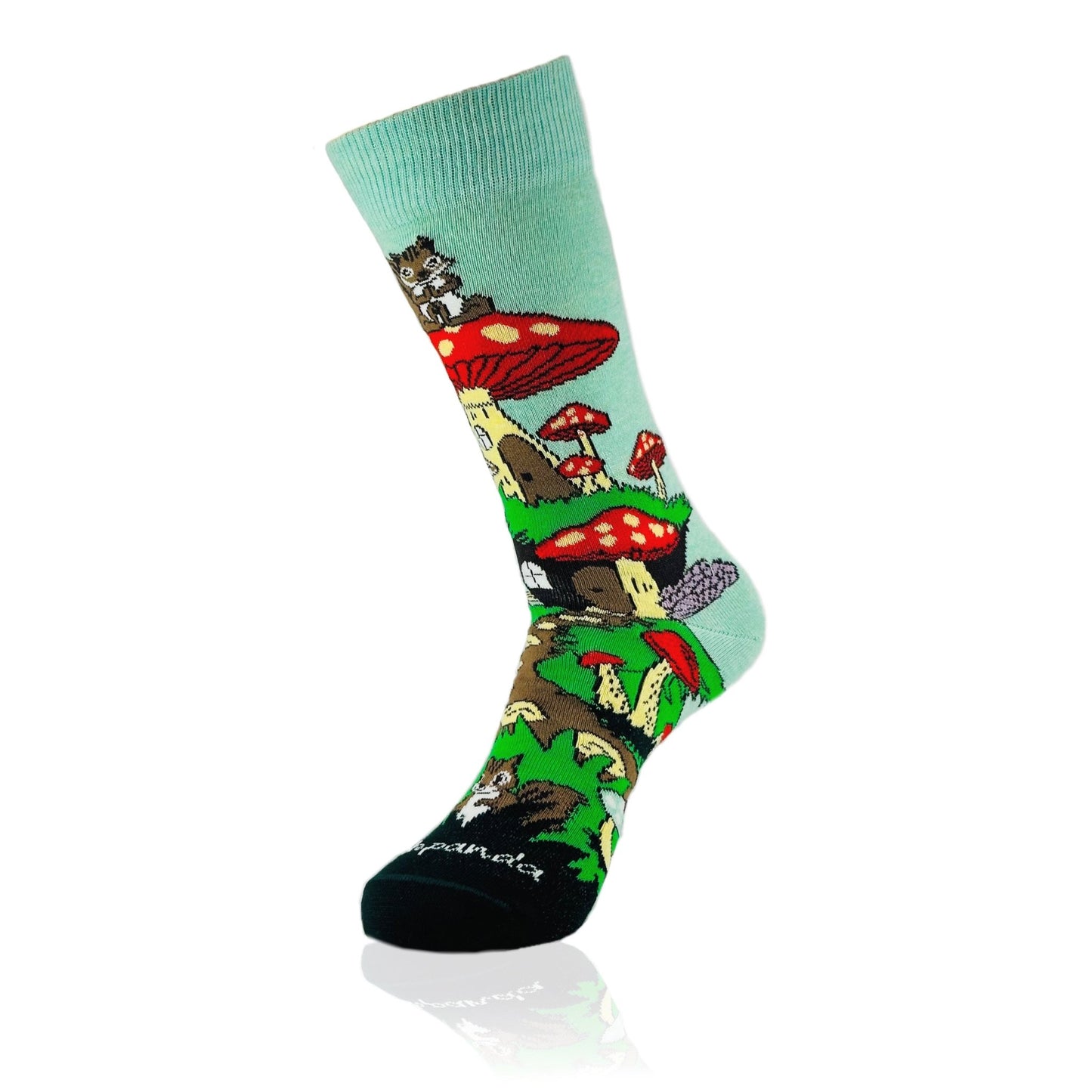 Mushroom Squirrel Home Socks from the Sock Panda (Adult Medium - Women's Shoe Sizes 5 - 10)