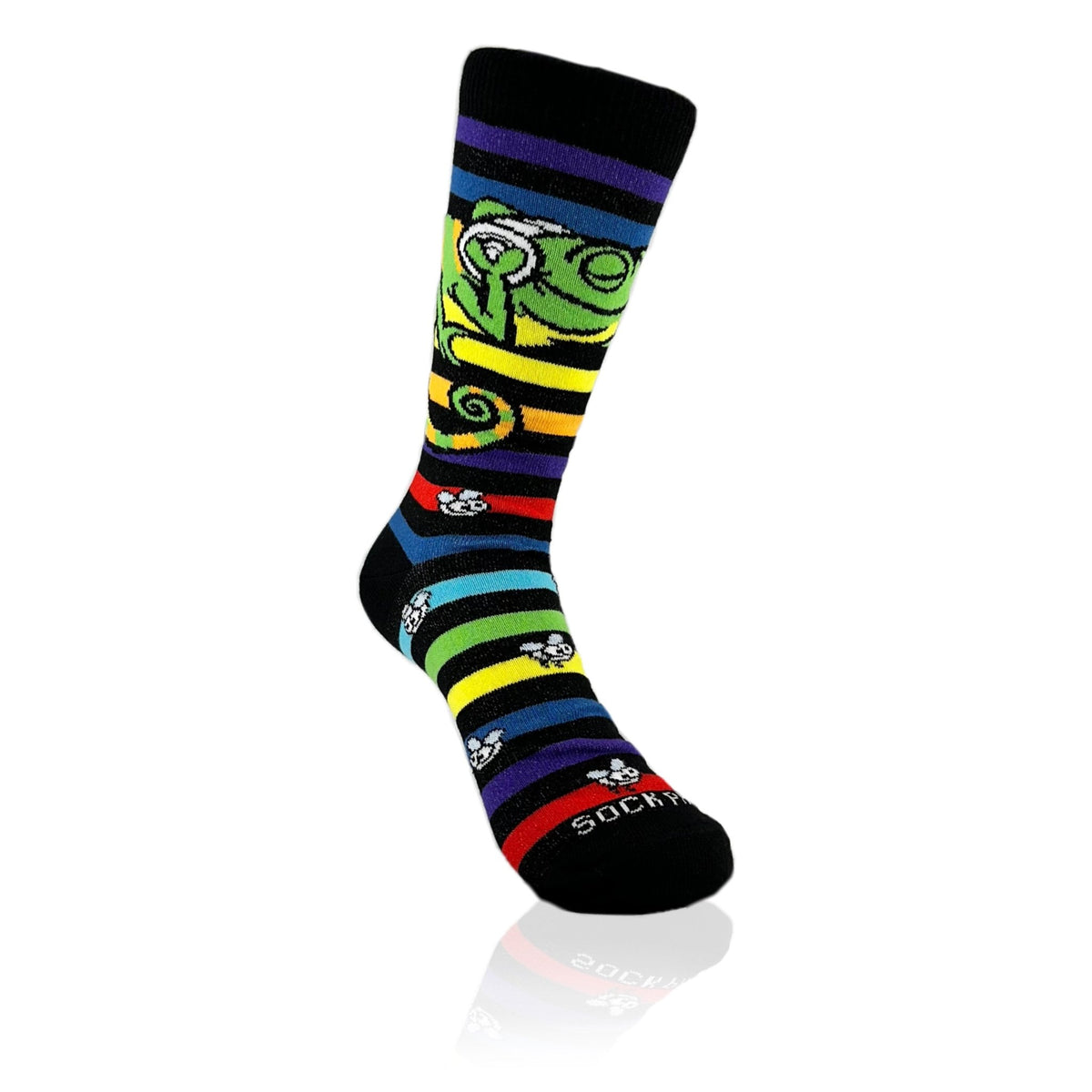 Musical Chameleon Socks from the Sock Panda (Adult Small - Shoe Sizes 2-5), ChameleonSm