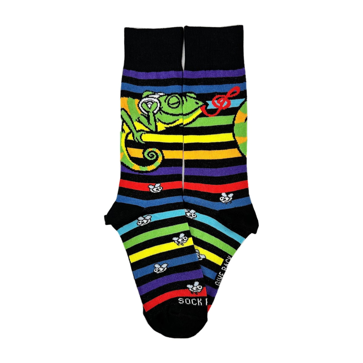 Musical Chameleon Socks from the Sock Panda (Adult Small - Shoe Sizes 2-5), ChameleonSm