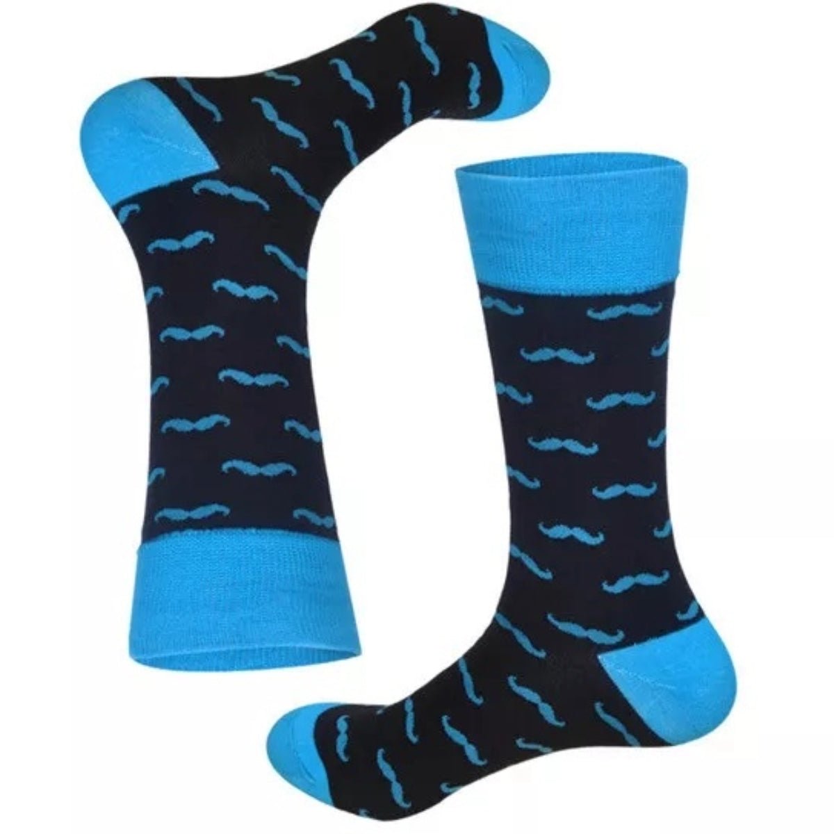 Mustache Pattern Socks from the Sock Panda (Adult Large - Men's Shoe Sizes 8-12), TealMustLg